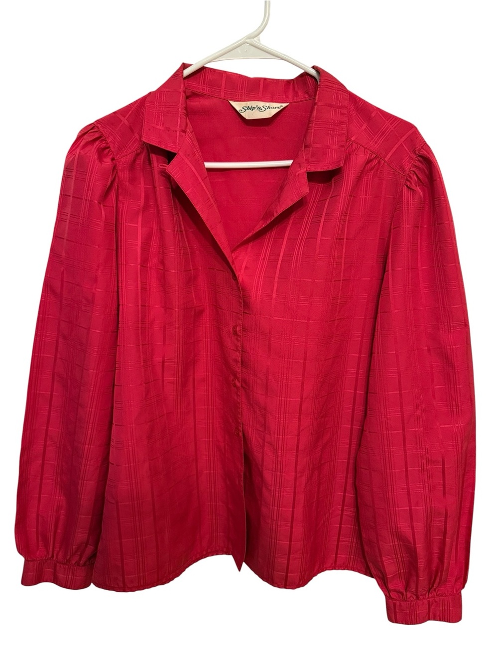 Vintage Ship N Shore Crimson Red Blouse